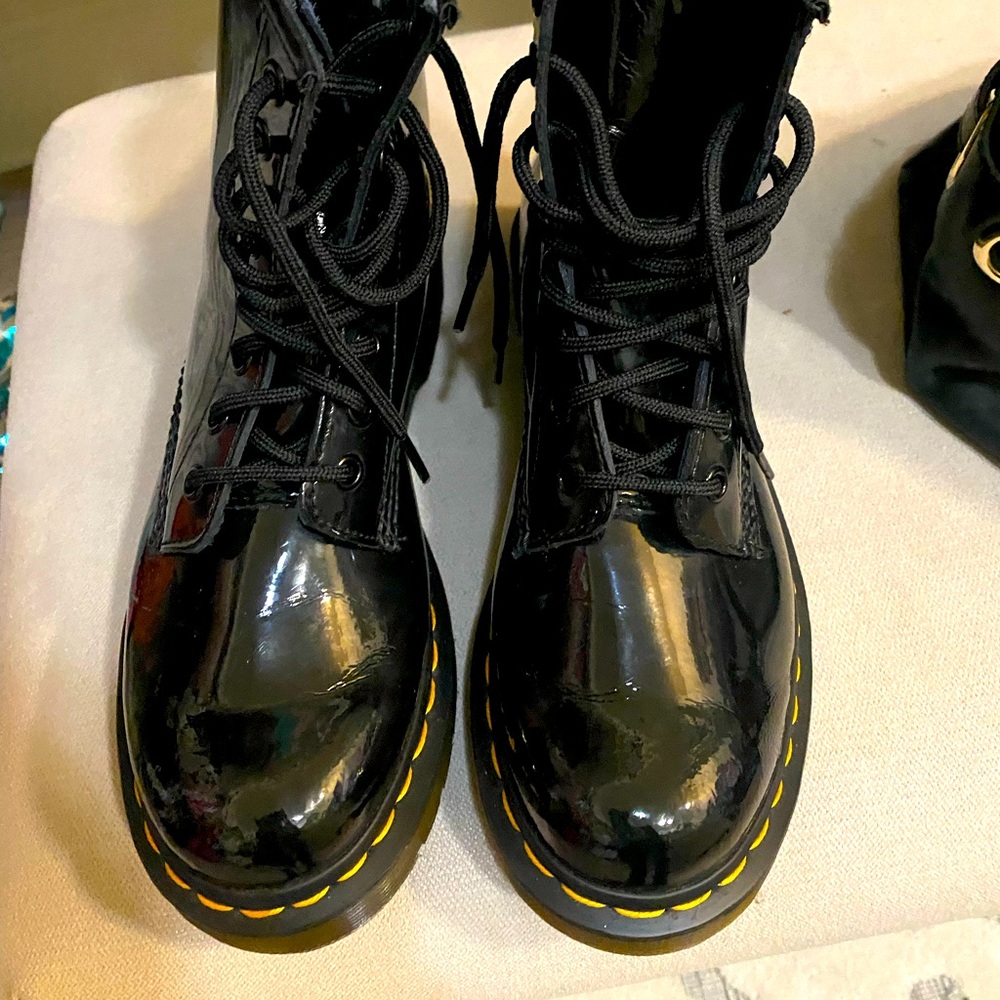 Dr. Martens patent leather combat boots